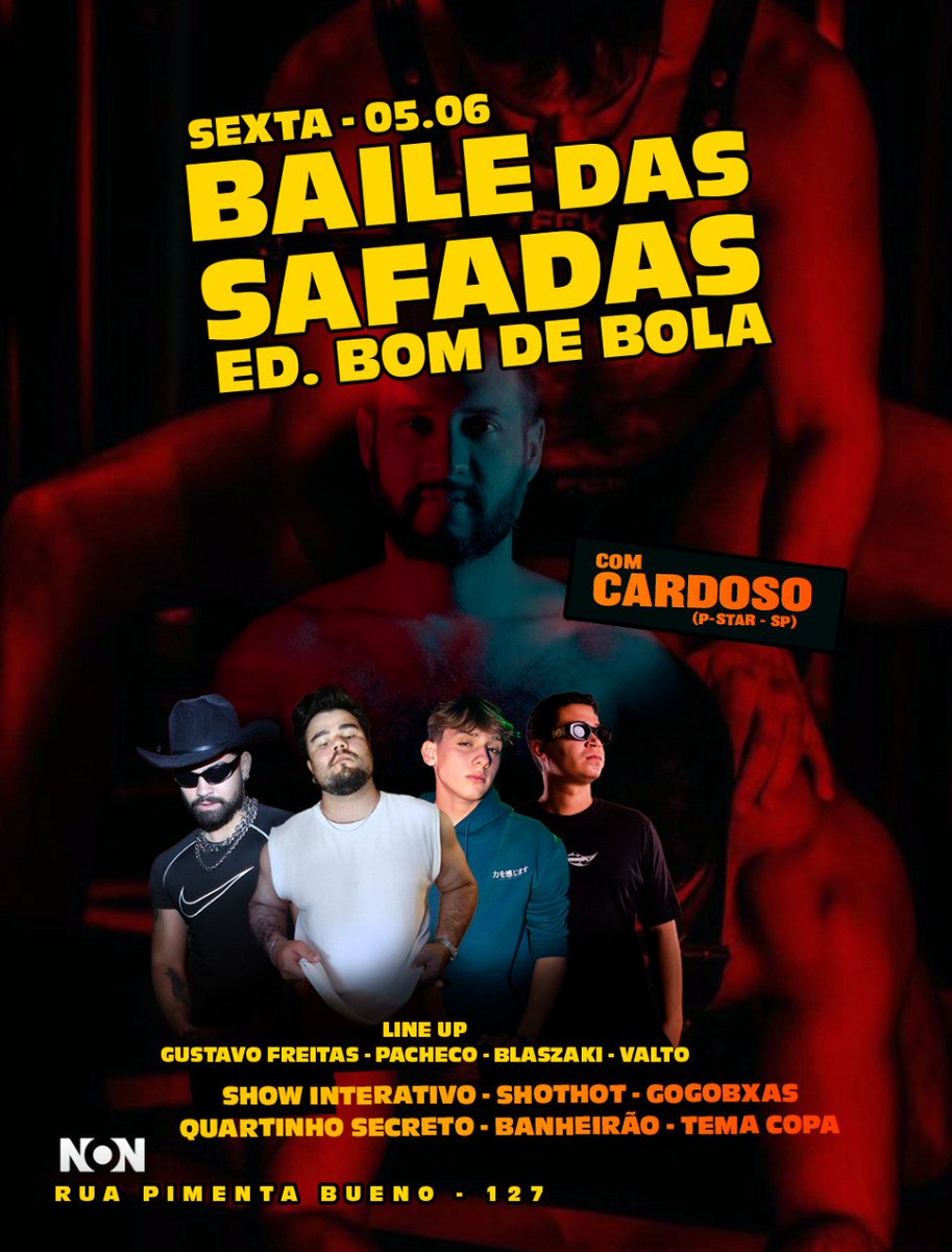 BaileDasSafadas's tweet photo. Nesta sexta, show de sexo ao vivo com @cardosoarthurx 🔥😈 

Ingressos disponíveis: https://t.co/RyLBqBf3RH https://t.co/TqUFDCIP7t