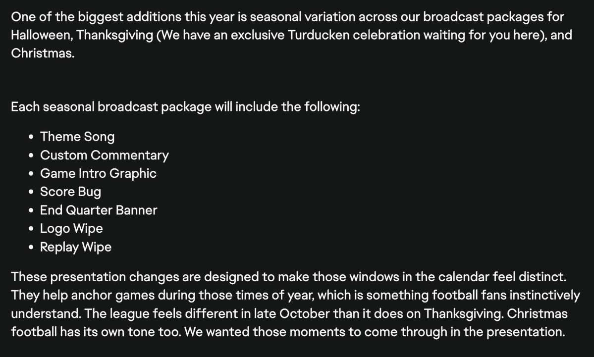 itsdomyoutube's tweet photo. Madden will have Christmas, Thanksgiving, and Halloween themes for games during those seasons in-game.

Really small details like this are so nice to put into the game man https://t.co/DAsoXJU1T9