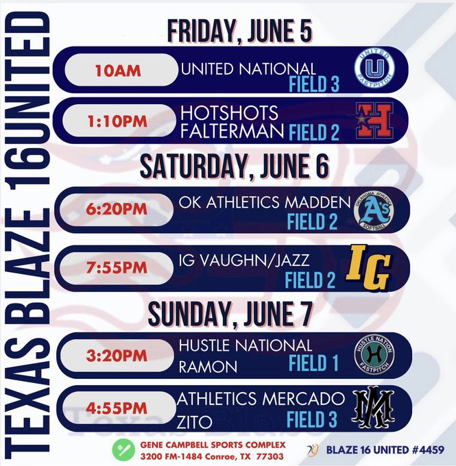 abby_antenen's tweet photo. Ready to get back at it! Hoping the rain stays away & @BlazeUnited16u_ can kick off our summer season. 

Had a great week of work pitching, hitting, fielding, & capped it off with a couple awards banquets. I ❤️ my coaches and their effort to help me get ready. Special thanks to @sarahpauly23 for the video. We’ve been working up/down, change of speed & tunneling. 

Hope to see everyone out in Conroe!

@Eddie34Rod @C_robertson10 @lstrickland11 @BlazeUnited16u_
@sarahpauly23 @CoachAwolf @cruzjulia786 @_JessicaAguilar