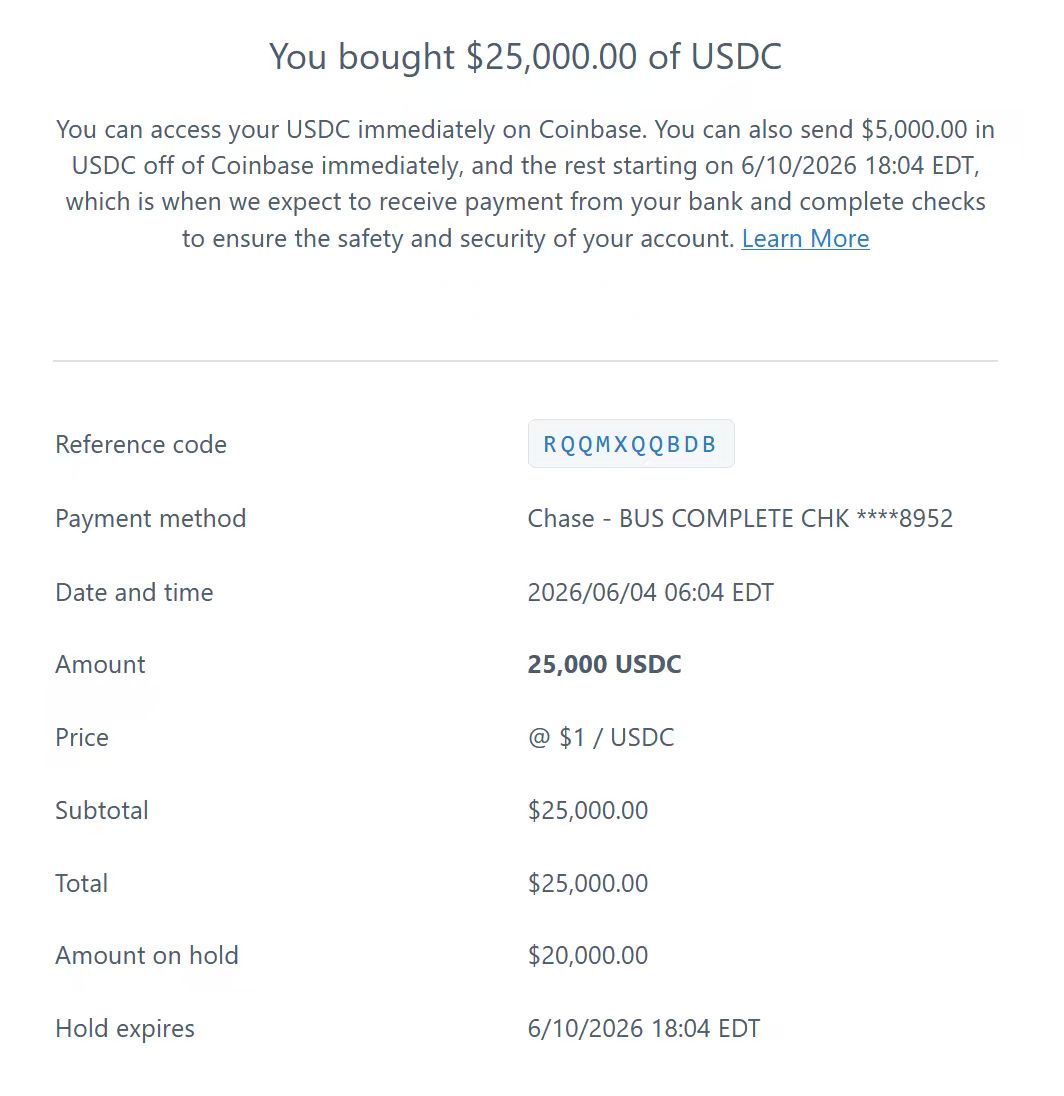 EagleSwapHQ's tweet photo. 📢 Treasury Update

As part of the ongoing ecosystem development funding process, an additional 25,000 USDC has now been transferred to the EAGLE SWAP treasury through Coinbase.

Treasury development funding received to date continues to support:

✅ Eagle Launch Platform Development

✅ Eagle VPN Expansion

✅ Eagle Pay Infrastructure

✅ Cross-Chain Ecosystem Growth

✅ Strategic Development Initiatives

EAGLE SWAP remains committed to transparency, responsible treasury management, and long-term ecosystem development.

Further treasury updates will be provided as funding milestones continue to be completed.

EAGLE SWAP LLC

Building the Future of Cross-Chain Web3 Infrastructure.

#EagleSwap #EFUN #Coinbase #USDC #Web3 #BNBChain #XLayer