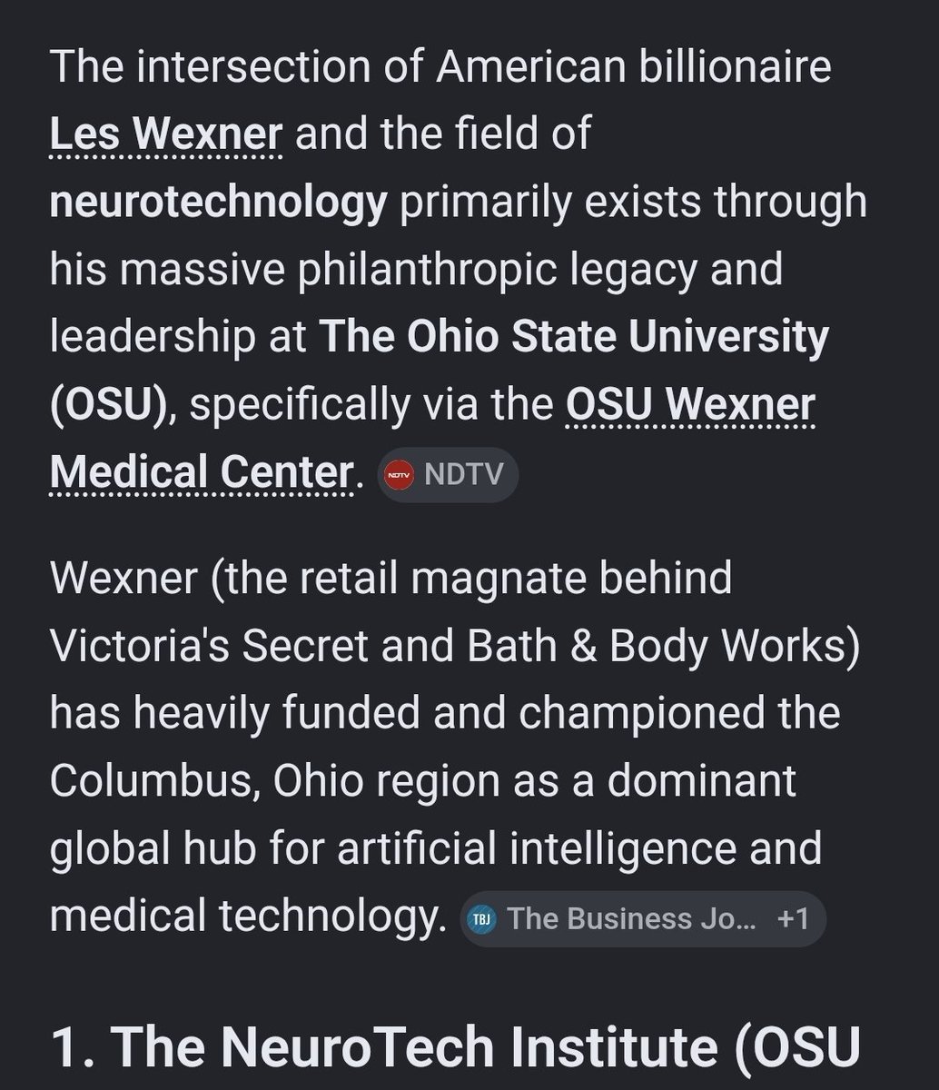 BehestBeauty's tweet photo. @epsteinsearchin So Les Wexner has vestments in neurotechnology. 

Line 4. #Neurotechnology. 

So we have Bill Gates and Les Wexner.

@RepThomasMassie
@MassieforKY https://t.co/30JvmS7as5