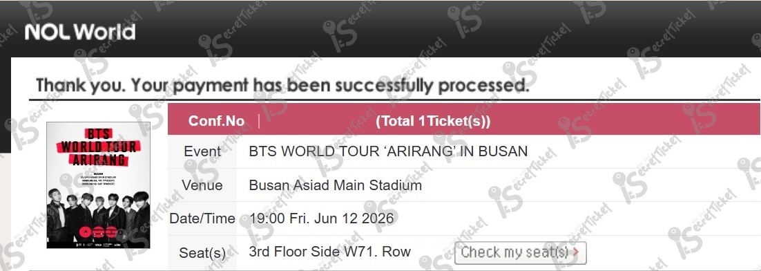 bb_box0's tweet photo. กว่าจะกดติด
บัตรหลุดใบที่ 10 มาแล้ว
GENERAL S : 1 ใบ วันที่ 12  

❌NOT FOR SELL❌ #BTS_WORLDTOUR_ARIRANG_BUSAN https://t.co/XnRG9Y2K4i