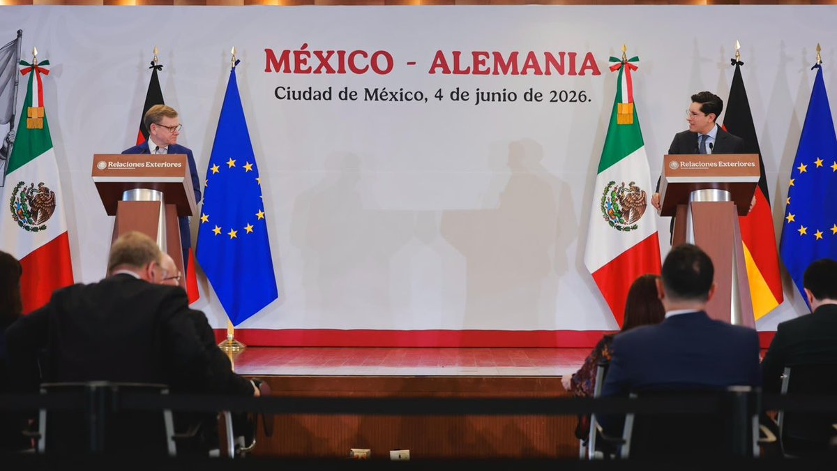 SRE_mx's tweet photo. COMUNICADO. "Fortalecen México y Alemania alianza estratégica con la III reunión plenaria de la Comisión Binacional “Alianza para el Futuro”".

https://t.co/i8EfVf5l2T https://t.co/nbiJkdLxsC