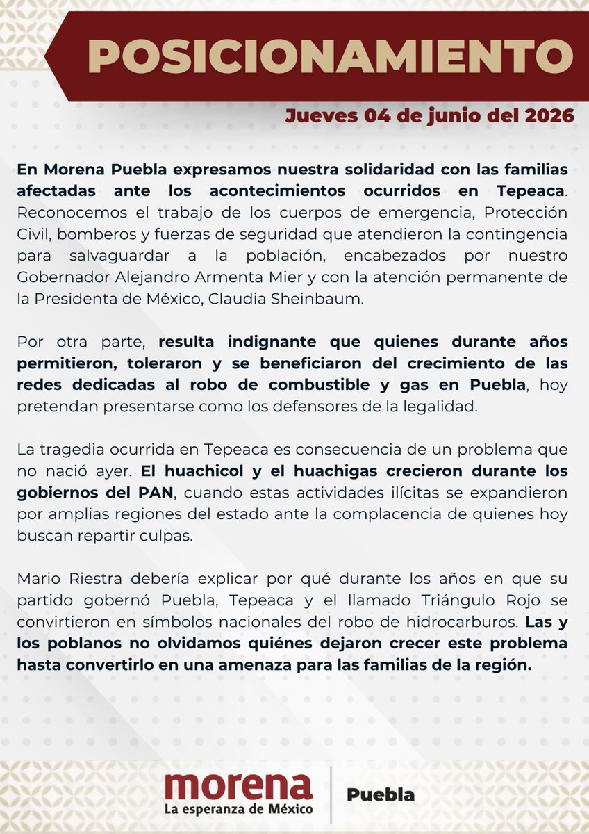 MorenaPuebla_'s tweet photo. 🔴 #POSICIONAMIENTO https://t.co/NZPVWwkNMg