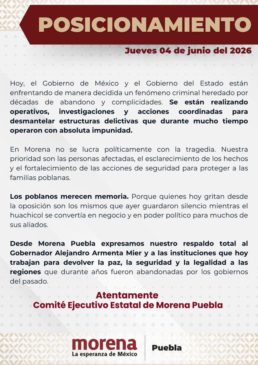MorenaPuebla_'s tweet photo. 🔴 #POSICIONAMIENTO https://t.co/NZPVWwkNMg