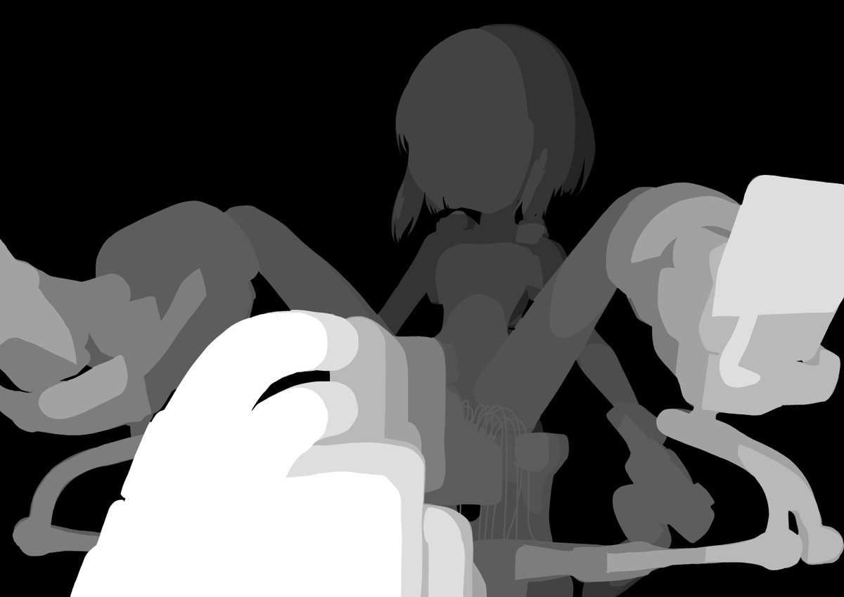 simotaro072's tweet photo. ぼかしで奥行き感を出せないかなと思って、手書きで被写界深度マスクみたいなものを描いてみる。
思ったよりうまく機能してびっくり。 https://t.co/d7krZEUrRe