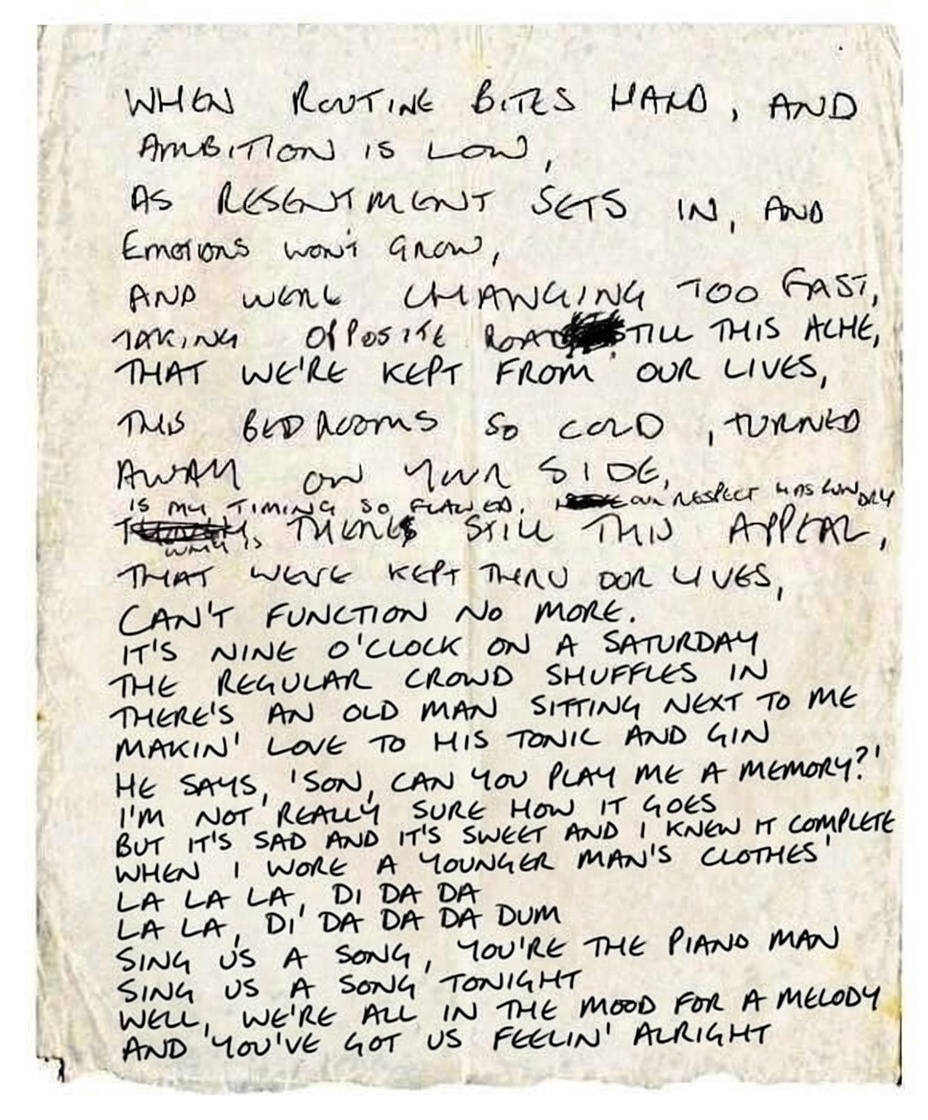 davidclowery's tweet photo. Fascinating. Original handwritten lyrics to Joy Division's "Love Will Tear Us Apart" https://t.co/ccx7L5k8sW