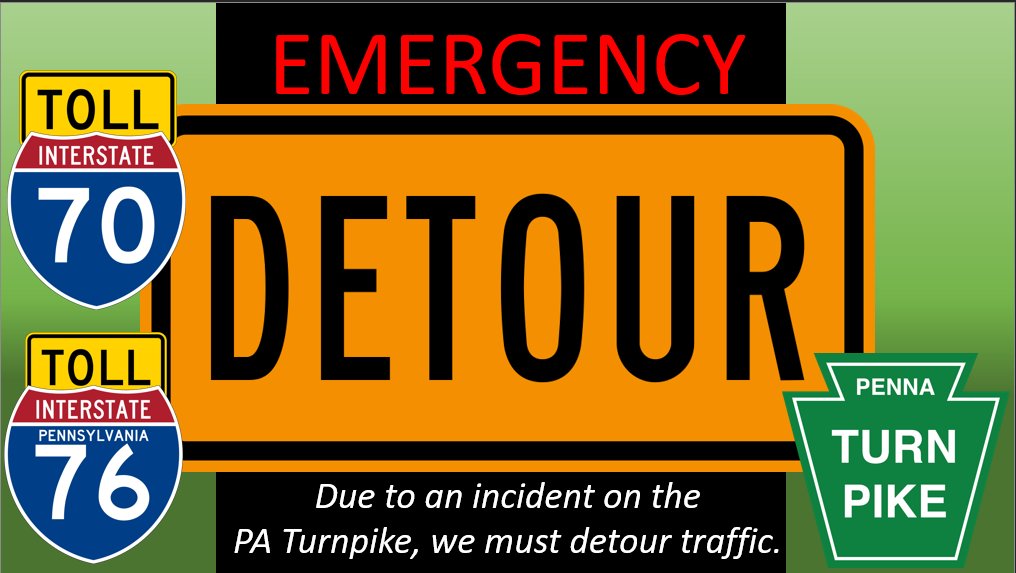 EMERGENCY ROAD CLOSURE - #Paturnpike I-76 East between New Stanton