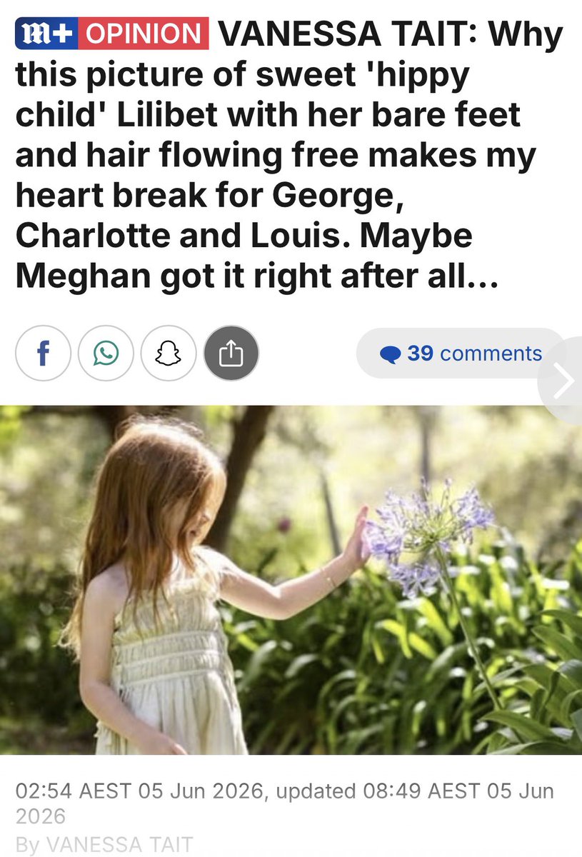 ZandiSussex's tweet photo. The derangers are having a hysterical meltdown because a Daily Mail columnist wrote that Lili and Archie are having a much happier childhood than the Wales children. Frankly, that’s obvious to anyone with half a brain cell. Thank goodness Harry and Meghan are raising Archie and Lili far away from Misery Isle.

“Lilibet, by contrast, looks as if she is having a rather more normal childhood - and, dare I say it, a happier one.”