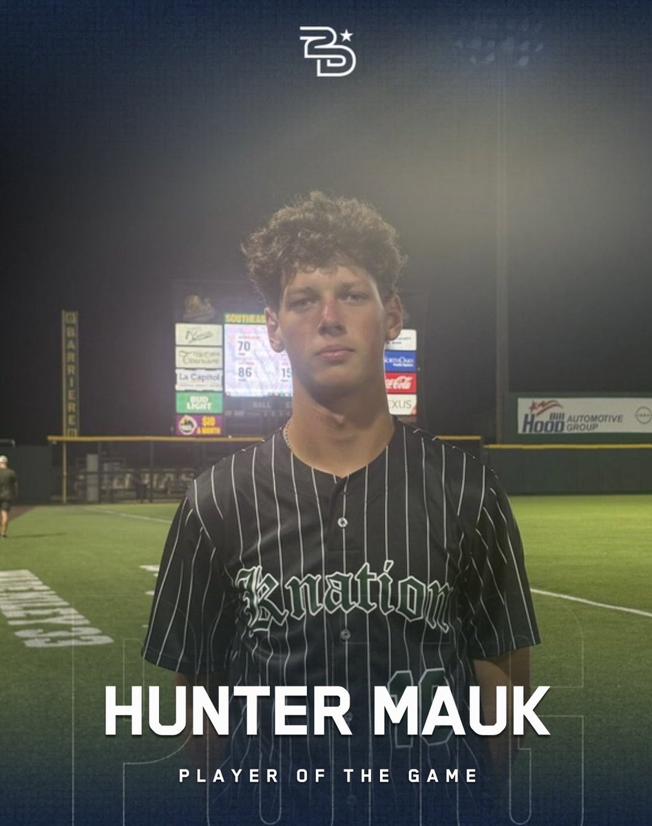 2DsportsbsbLA's tweet photo. ⭐️ Player of the Game ⭐️ 

Hunter Mauk

Knights Knation 15U https://t.co/GJaXqI9Xex
