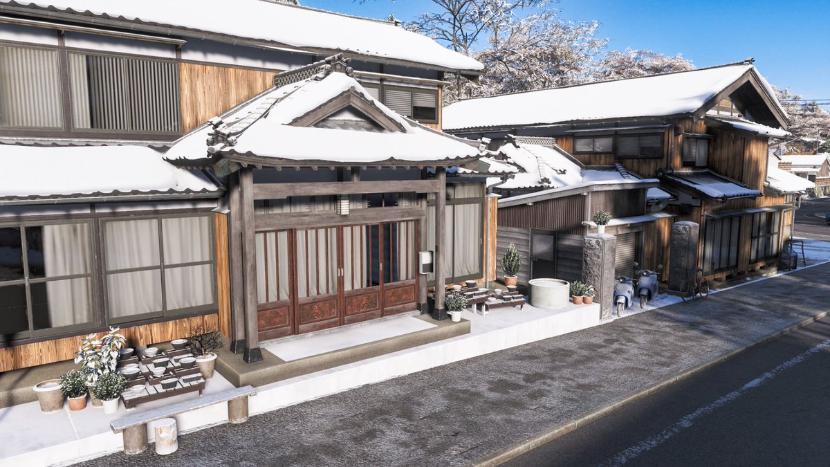 FH6で初めての冬❄️ 冬もリアルすぎる 雪化粧した日本の田舎の風景