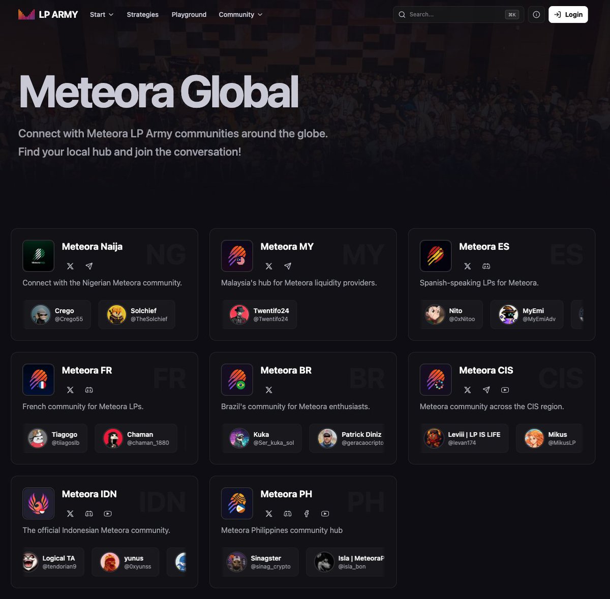 met_lparmy's tweet photo. Did you know we have @MeteoraAG and @met_lparmy  communities on a global scale? 

Discover your local hub and join the conversation!

@Meteora_my - Malaysia 🇲🇾
@MeteoraES - Hispanic🇲🇽
@MeteoraBrasil - Brazil 🇧🇷
@MeteoraIDN - Indonesia 🇮🇩
@MetNaija - Nigeria 🇳🇬
@Meteora_PH - Philippines 🇵🇭
@Meteorafr - France 🇫🇷
@MeteoraCIS - Eurasia 

https://t.co/csLIcaeF9s

Have you been with @met_lparmy for awhile? Still don't see a group near you?

Open up a ticket on https://t.co/MZq8H3SaHe, submit your proposal on how you think you can help the LP Army grow and we'll work with you to see if we can open a chapter near you.