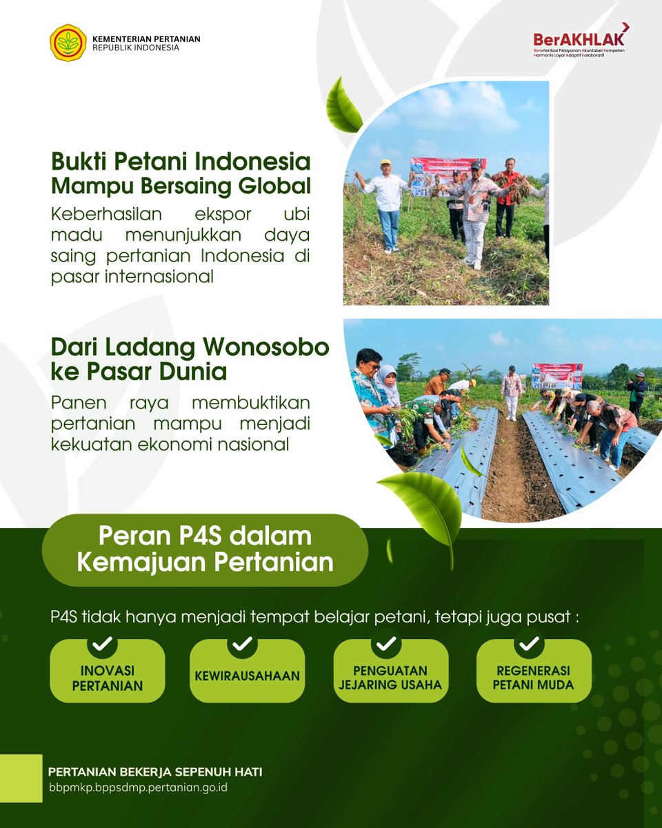 ppmkpciawi's tweet photo. Panen Raya Ubi Madu dan pelepasan ekspor dari P4S Agri Damarjati Kab. Wonosobo Prov. Jawa Tengah ke Singapura ini menjadi bukti bahwa produk pertanian lokal mampu bersaing di pasar internasional. https://t.co/6SlIzwwiCG