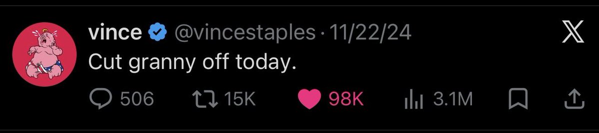 hookmusicapp's tweet photo. in honor of @vincestaples dropping #crybaby tomorrow and making punk rock, here are some of his most out of pocket tweets 😂 https://t.co/gdXfiSTPWP