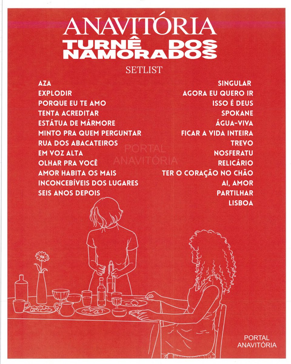 oanavitlovers's tweet photo. Setlist da Turnê dos Namorados 2026 💌 https://t.co/zJ7HsMH02k