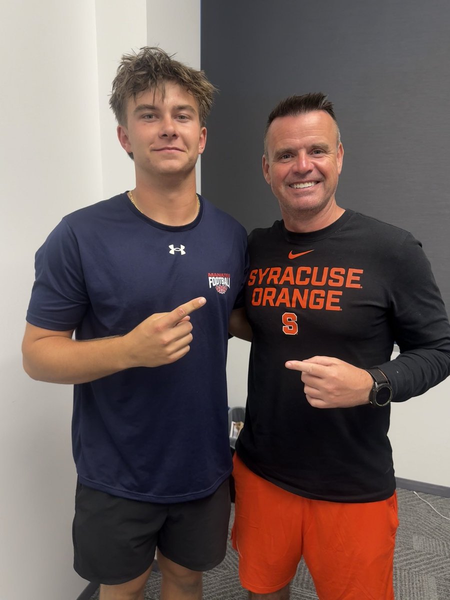 NolanDownes's tweet photo. Had an amazing time visiting @CuseFootball for the first time since being offered this Spring.  Thank you @CoachSeanRyan_ @FranBrownCuse @Coach_2CAP @CoachNixon_Cuse @CBrewerII for investing your time in our relationship.
@SyracuseOn247 @Andy_Villamarzo @CharlesPower @TomLoy247 @ChadSimmons_ @adamgorney @Andrew_Ivins @JacquezGreen @RecruitManatee @QBcoach1 @CJBennett_08 @JayGuarantano @baylintrujillo