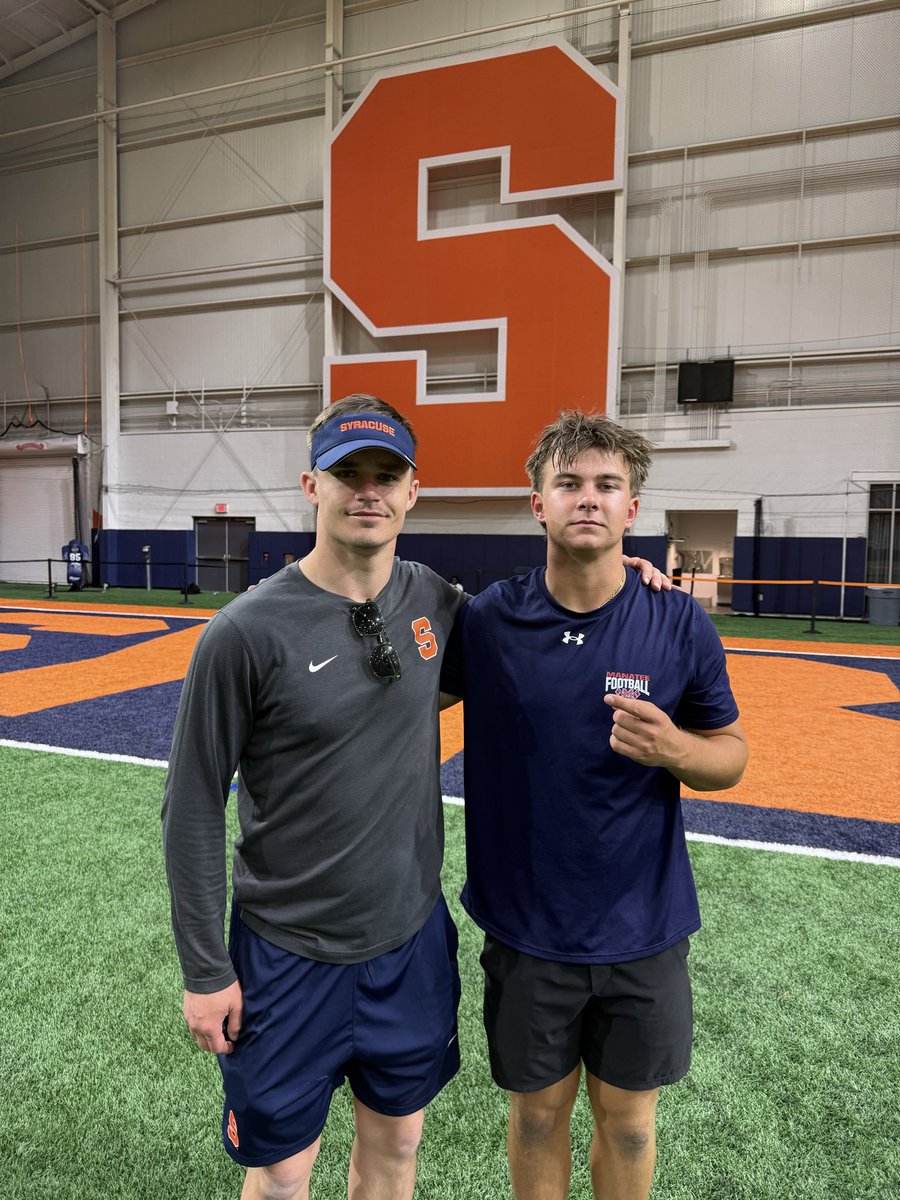 NolanDownes's tweet photo. Had an amazing time visiting @CuseFootball for the first time since being offered this Spring.  Thank you @CoachSeanRyan_ @FranBrownCuse @Coach_2CAP @CoachNixon_Cuse @CBrewerII for investing your time in our relationship.
@SyracuseOn247 @Andy_Villamarzo @CharlesPower @TomLoy247 @ChadSimmons_ @adamgorney @Andrew_Ivins @JacquezGreen @RecruitManatee @QBcoach1 @CJBennett_08 @JayGuarantano @baylintrujillo