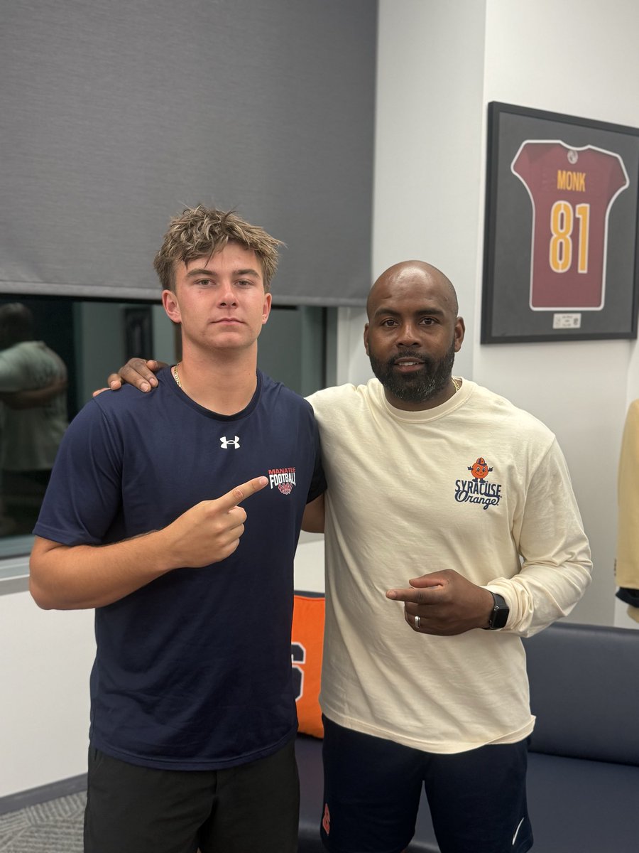 NolanDownes's tweet photo. Had an amazing time visiting @CuseFootball for the first time since being offered this Spring.  Thank you @CoachSeanRyan_ @FranBrownCuse @Coach_2CAP @CoachNixon_Cuse @CBrewerII for investing your time in our relationship.
@SyracuseOn247 @Andy_Villamarzo @CharlesPower @TomLoy247 @ChadSimmons_ @adamgorney @Andrew_Ivins @JacquezGreen @RecruitManatee @QBcoach1 @CJBennett_08 @JayGuarantano @baylintrujillo