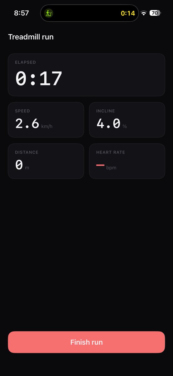 BrianSuttererMD's tweet photo. Ok, this is really cool..

I do mainly treadmill walk workouts with an incline and my treadmill is too old for direct Apple Watch connection but does have Bluetooth. So I asked Claude if it could build an integration into my tracking dashboard to scan for a treadmill, connect to it, and then capture real time incline/speed/distance data

And it did!!! This is so awesome - some bugs to work out but I can’t wait to finally capture my incline and speed for treadmill workouts