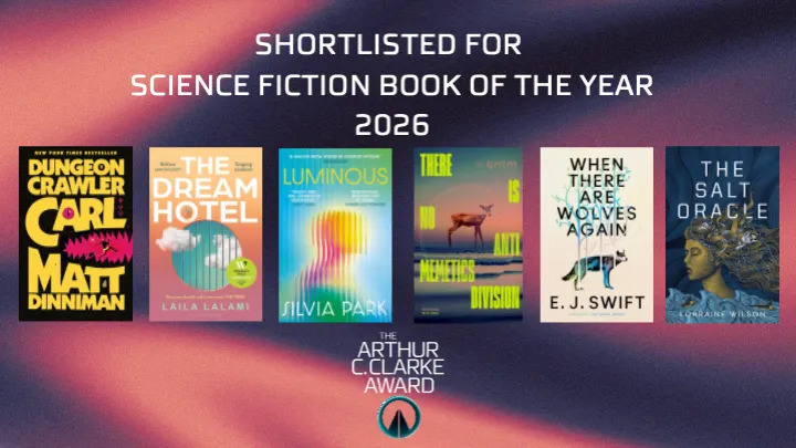 File_770's tweet photo. Arthur C. Clarke Award 2026 Shortlist
https://t.co/HTrqf20ea7 https://t.co/sqKCw0QRHq