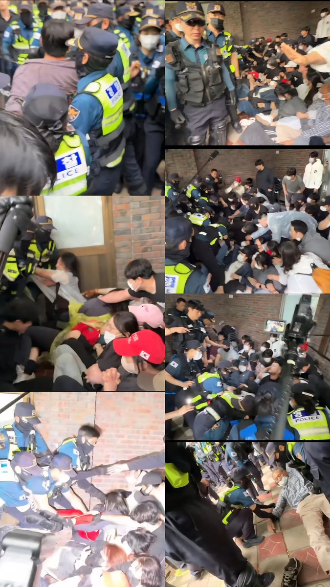UnbrokenKR's tweet photo. 🚨 EYE ON SOUTH KOREA – This Should Concern Every Conservative Worldwide

These are not rioters.

These are ordinary South Korean citizens sitting peacefully inside a polling station.

After ballots mysteriously ran out during the June 3 local elections, they demanded answers and transparency.

The government's response?

Riot police dragging them out one by one.

- Ballot shortages in key conservative districts
- High turnout claimed, yet not enough ballots
- Citizens blocked ballot box removal to protect the count... and faced a brutal crackdown

Unexplained shortages.

Delayed counting.

Peaceful citizens treated as threats.

June 2026.

South Korea — once one of Asia's strongest democracies — is now sliding toward authoritarian rule.

#SouthKorea #ElectionFraud #ElectionIntegrity #StopTheSteal #DemocracyUnderAttack #ConservativesWorldwide