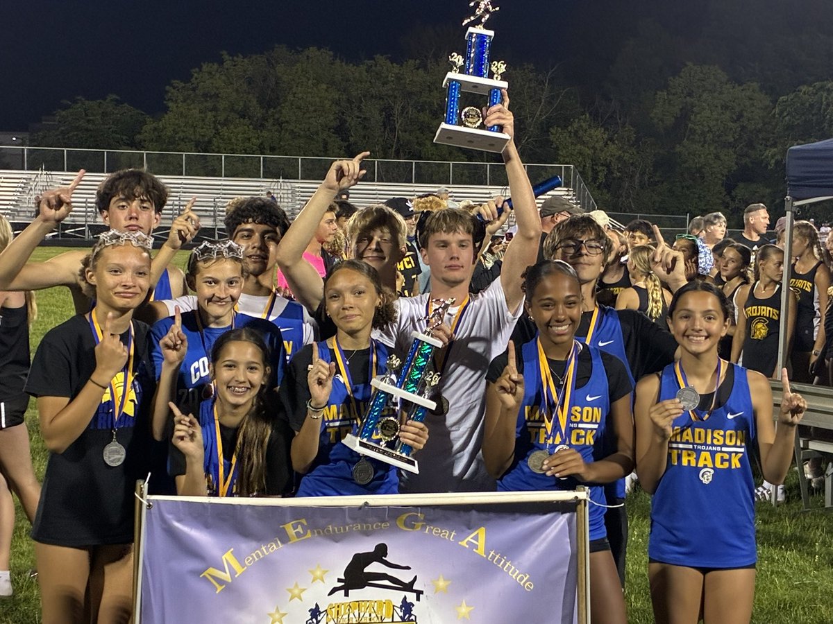 madisontrack's tweet photo. Congrats to our MS teams as they both won the Megastar meet tonight!! Boys were down 9 going into the 4x4 and placed 1st with a season best and school record time. Girls were tied going in to the 4x4 and placed 2nd. https://t.co/C9BvcU9HbX