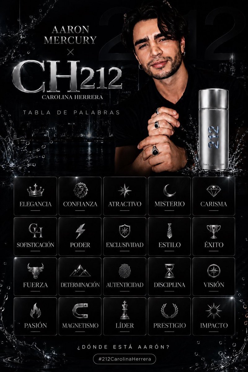 lexila888's tweet photo. 📣💥| ¡YA INICIÓ LA TENDENCIA! 🗣️

AARON MERCURY X CH212
#212CarolinaHerrera

Comenten la frase + la palabra

🚨 recuerden que la tendencia lleva frase y hashtag
#AaronMercury #AARONATION https://t.co/FywOFwzgTa