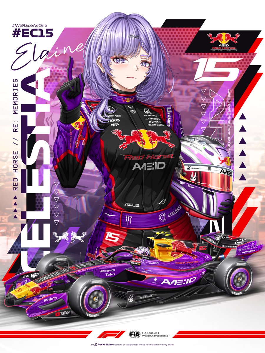 rosidskizo's tweet photo. Elaine Celestia (15) X AME:ID Red Horse Formula One Racing Team
Race car: AME:ID Red Horse ARH-02 (Powered by Mercedes-AMG)
.
Character only and no background in comment column!
.
#ElainArt #ReMemories #illustration #Vtuber #F1 #formula1 #Motorsport #WeRaceAsOne https://t.co/AZ5UN81Qky
