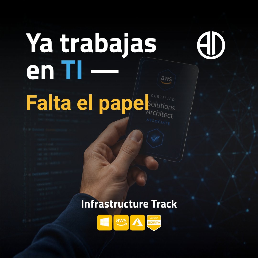 AulaDiser's tweet photo. Llevas anos resolviendo lo que nadie mas puede.
Y sigues esperando el aumento.

Perfil IT certificado en Mexico: $45K-$50K/mes.
La diferencia no siempre es experiencia.
A veces es solo el papel.

Infrastructure Track — https://t.co/kodUBI4j9V
 
📲 Link: https://t.co/Ms4OfyxAXw https://t.co/ut6LV4r2A3