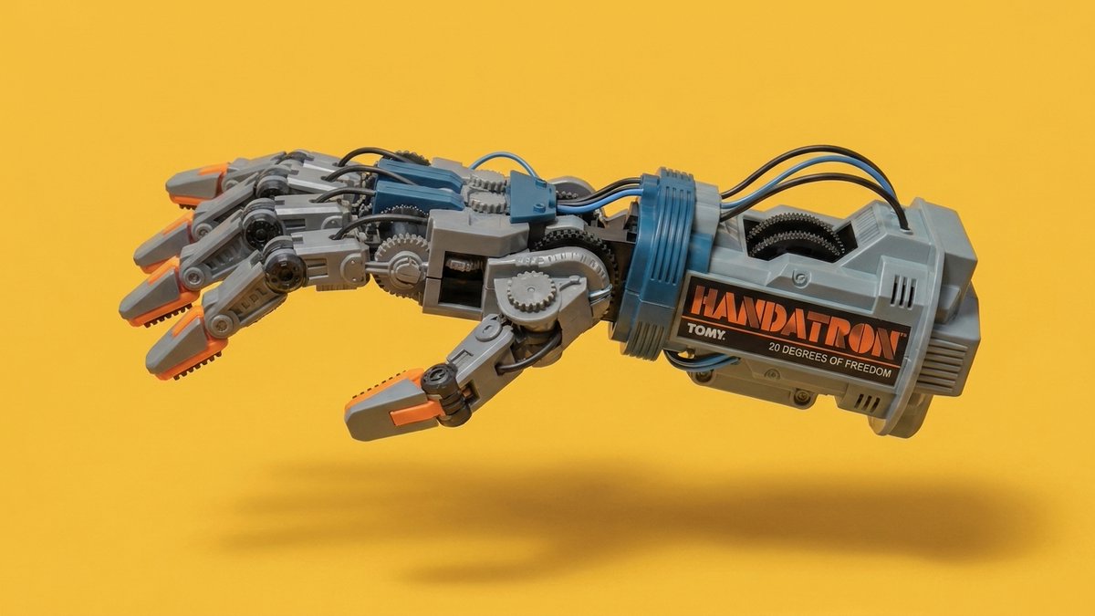 _Stocko_'s tweet photo. robot hands are so expensive because of all the actuators required for 20 dof or whatever.  i wonder if you could reduce the cost by building it like an armatron where one motor drives the whole thing https://t.co/1brBcZYH0A