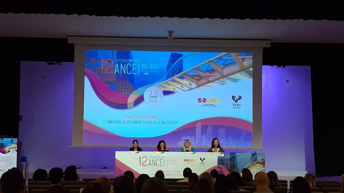 AnceiES's tweet photo. ¡Comienza el 12.º Congreso de ANCEI en Bilbao!

Hoy hemos dado comienzo a una apasionante edición del congreso bajo el lema: “Ciencia, ética y ciudadanía: el compromiso de los Comités de Ética de la Investigación”. https://t.co/oe5m2IZxwy