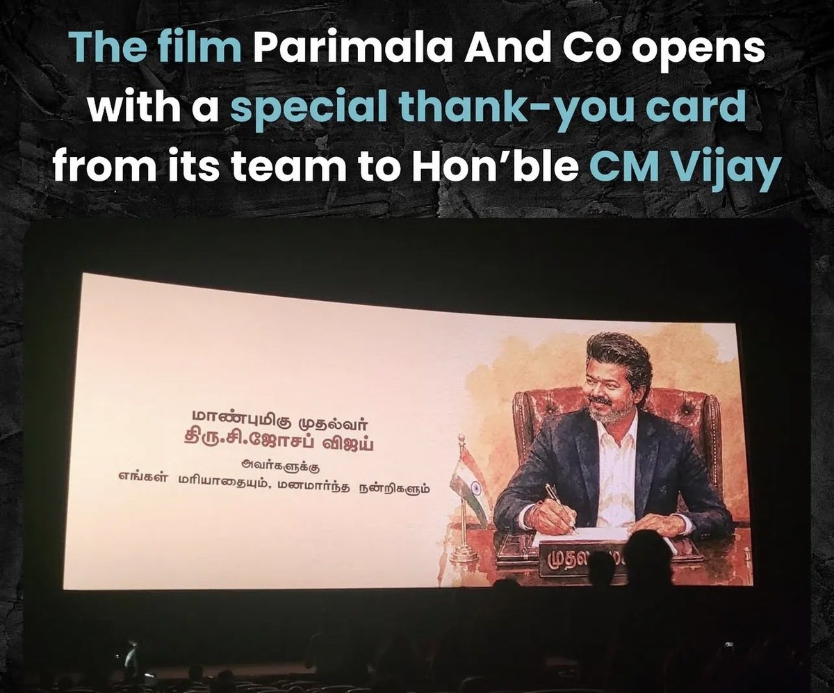 DThiravidamani's tweet photo. திரையுலக ரசிகர்களால் பெரிதும் கொண்டாடப்படும் “கருப்பு” மாதிரியான போன்ற பெரிய படங்களுக்கும், “பிளாஸ்ட்”மற்றும் “பரிமளா&கோ” போன்ற சிறிய படங்களுக்கும் முதல் வாரத்தில் 5 காட்சிகள் திரையிட அனுமதி வழங்கிய முதலமைச்சருக்கு, இப்படத்தின் தயாரிப்பாளரும் தமிழ் திரைப்பட சங்கத் தலைவருமான திரு. ஜி.கே.எம். தமிழ்குமரன் அவர்கள் தனது மனமார்ந்த நன்றியைத் தெரிவித்துள்ளார்.

இந்த முடிவு ஒரு தனிப்பட்ட படத்திற்கோ அல்லது தயாரிப்பாளருக்கோ மட்டுமல்லாமல், ஒட்டுமொத்த தமிழ் திரைப்படத் துறையின் வளர்ச்சிக்கும் பயனளிக்கும் முக்கியமான நடவடிக்கையாக அமையும். 

மேலும், இந்தச் செய்தியை அரசியல் கண்ணோட்டத்துடன் அணுகவோ அல்லது இதில் அரசியல் ஆதாயம் தேடவோ வேண்டாம் என படக்குழுவினர் சார்பாக அன்புடன் கேட்டுக்கொள்கிறேன்.