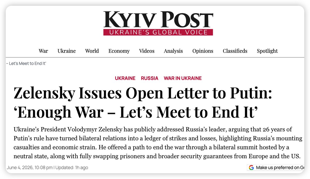 CaribHawk's tweet photo. Zelensky is now begging Putin for a meeting. Meanwhile NAFO fellows and western media have been telling us  Ukraine is winning the war. When did winners of a war go begging to End It? https://t.co/pFt7DVL58f