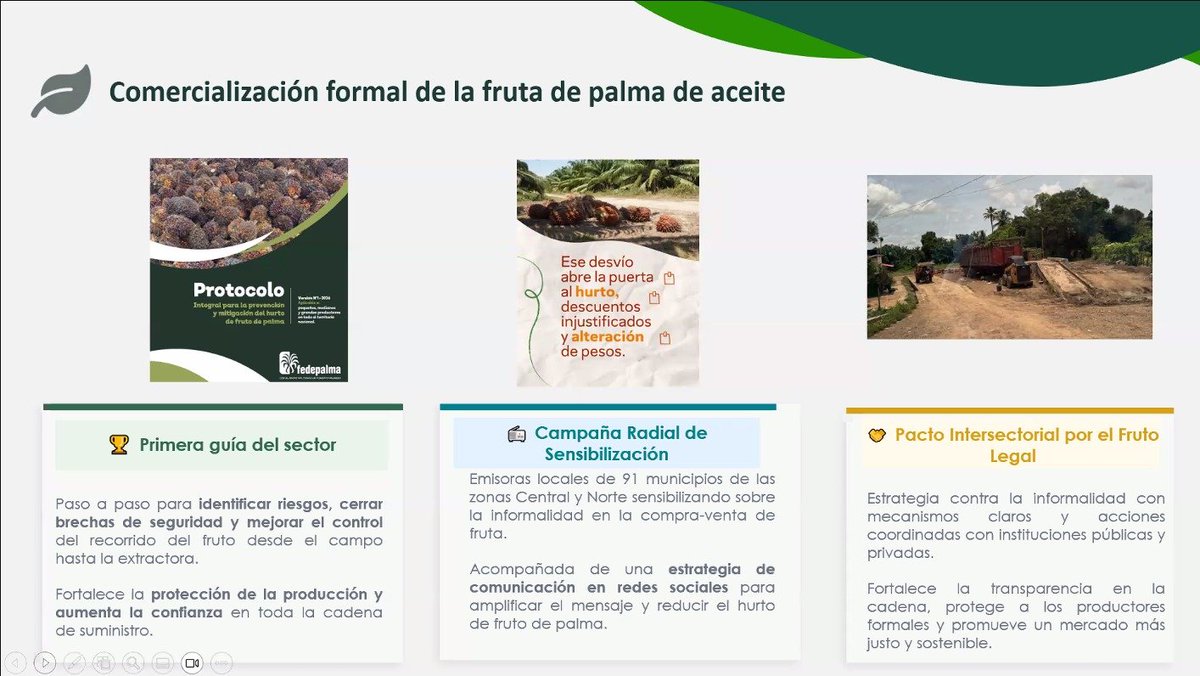 FedepalmaOrg's tweet photo. Finaliza la jornada, desde la dirección de Gestión de Fondos y Conocimiento, nos mostraron los resultados en el fortalecimiento del conocimiento, la legalidad, el uso eficiente y transparente de los recursos parafiscales y el acceso al financiamiento para impulsar la competitividad del sector palmero colombiano