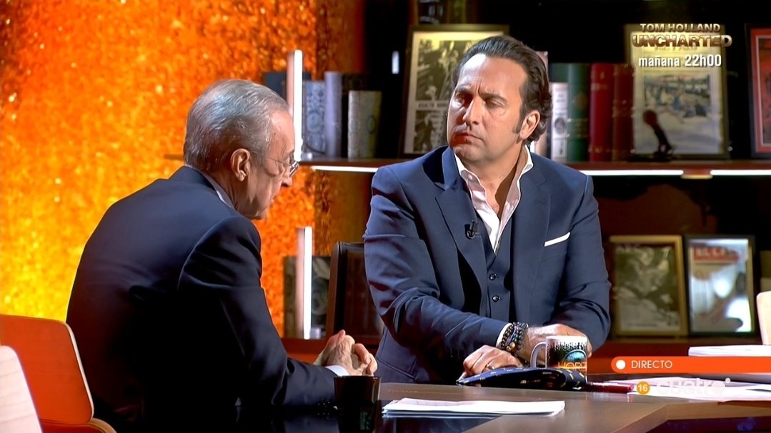 FonsiLoaiza's tweet photo. Hoy, el capo Florentino Pérez ha sido entrevistado por el ultraderechista Iker Jiménez. Ha reconocido ser uno de sus espectadores habituales. Tiene en su programa Horizonte colocados a sus títeres en las cloacas Eduardo Inda y Jorge Calabrés. https://t.co/DNLHOpA87m
