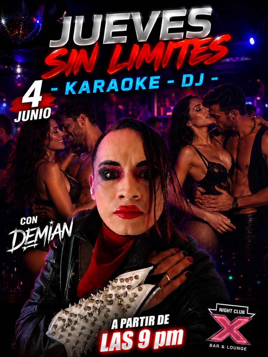 StudioSwOficial's tweet photo. 🔥 JUEVES SIN LÍMITES EN STUDIO SW🔥

🔥DEMIAN en Vivo
🎤KARAOKE + DJ 
💃Parejas, música , energía y el mejor ambiente 

🕘 Desde las 9 PM

Lo que pase aquí, se queda aquí 😉

¿Te atreves a soltarte? 😈

#JuevesSinLimites #StudioSW #KaraokeNight #SwingerVibes

👉📱:5551873020 https://t.co/JpqKrDVZr2