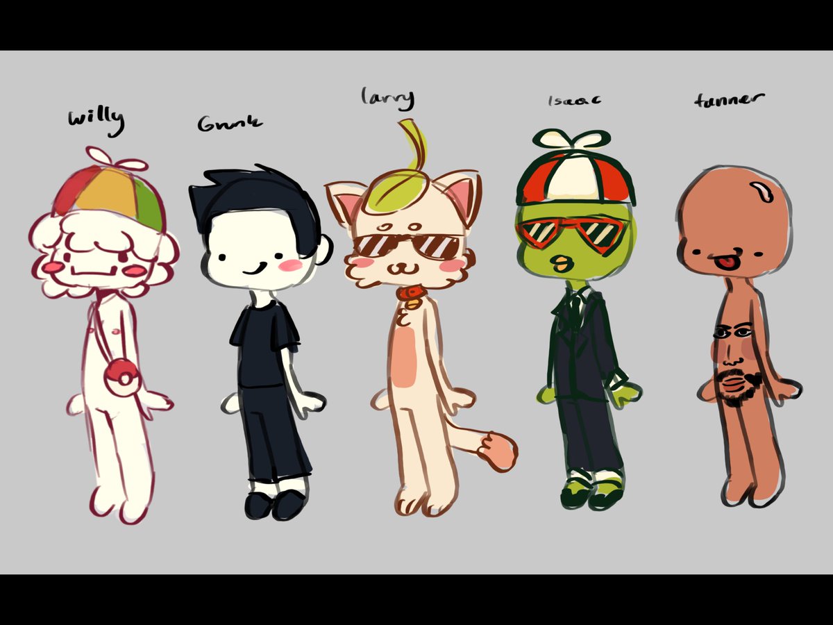 tacoseal1's tweet photo. my interpretation of the group skins from the AWWWCCTFABF SMP!!! still thinkin how to change larrys,isaacs,tanners…open to any suggestions-
#isaacwhyfanart #grouptwt #softwillyfanart https://t.co/20cu0L3EK7