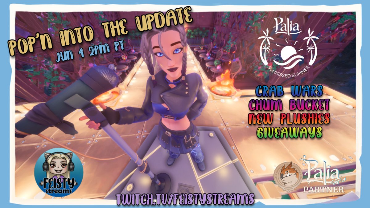 FeistyStreams's tweet photo. Day 2 of jumping into the Sunkissed Summer Update - We'll actually do more than dance today I swear....maybe!

https://t.co/fmFoS4ECX9

@playPalia  #palia #paliapartner #genxgamer #madrinas #madrinaspartner #multiplesclerosis #giveaways #dropsenabled https://t.co/XPz8Cak8QM
