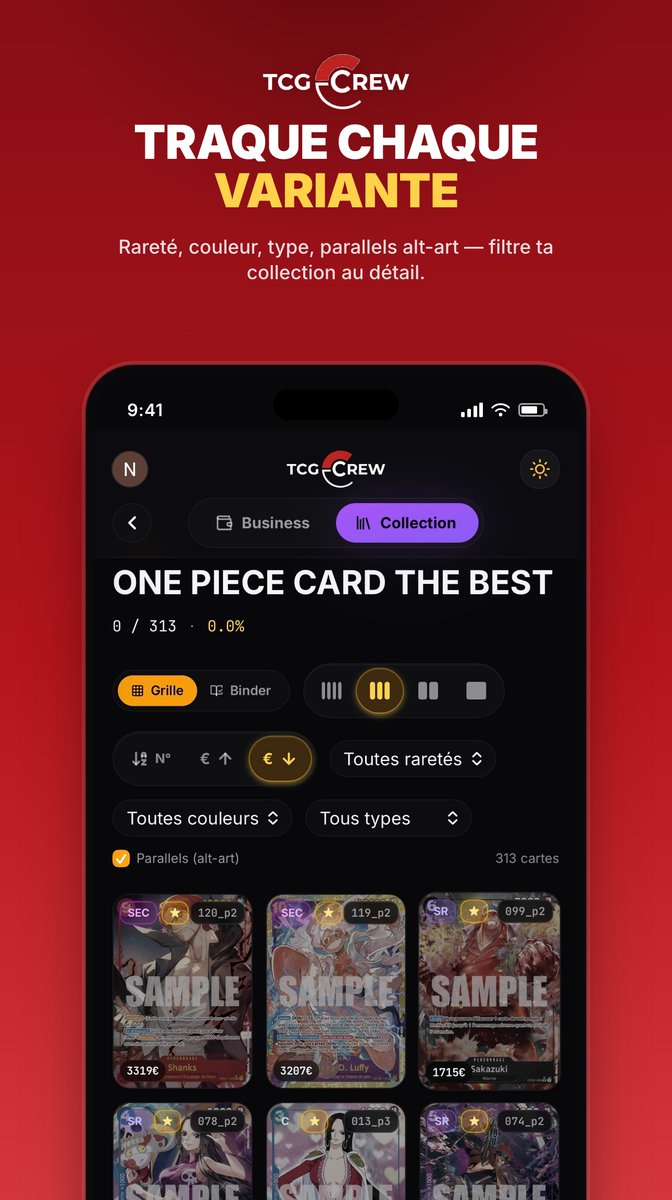 TCG_CREW's tweet photo. Carte gradée, loose ou scellé, en français, japonais, chinois et même en anglais : prends-la en photo et obtiens son prix en quelques secondes. Suis la valeur de toute ta collection et revends-la quand tu veux. 📸