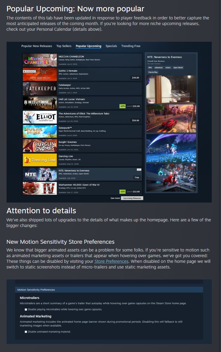Wario64's tweet photo. Valve refreshes the Steam Store home page - Wider, higher res images, new personalized sections and more https://t.co/JfkMhf6dIA https://t.co/PWLVJ7dXIH