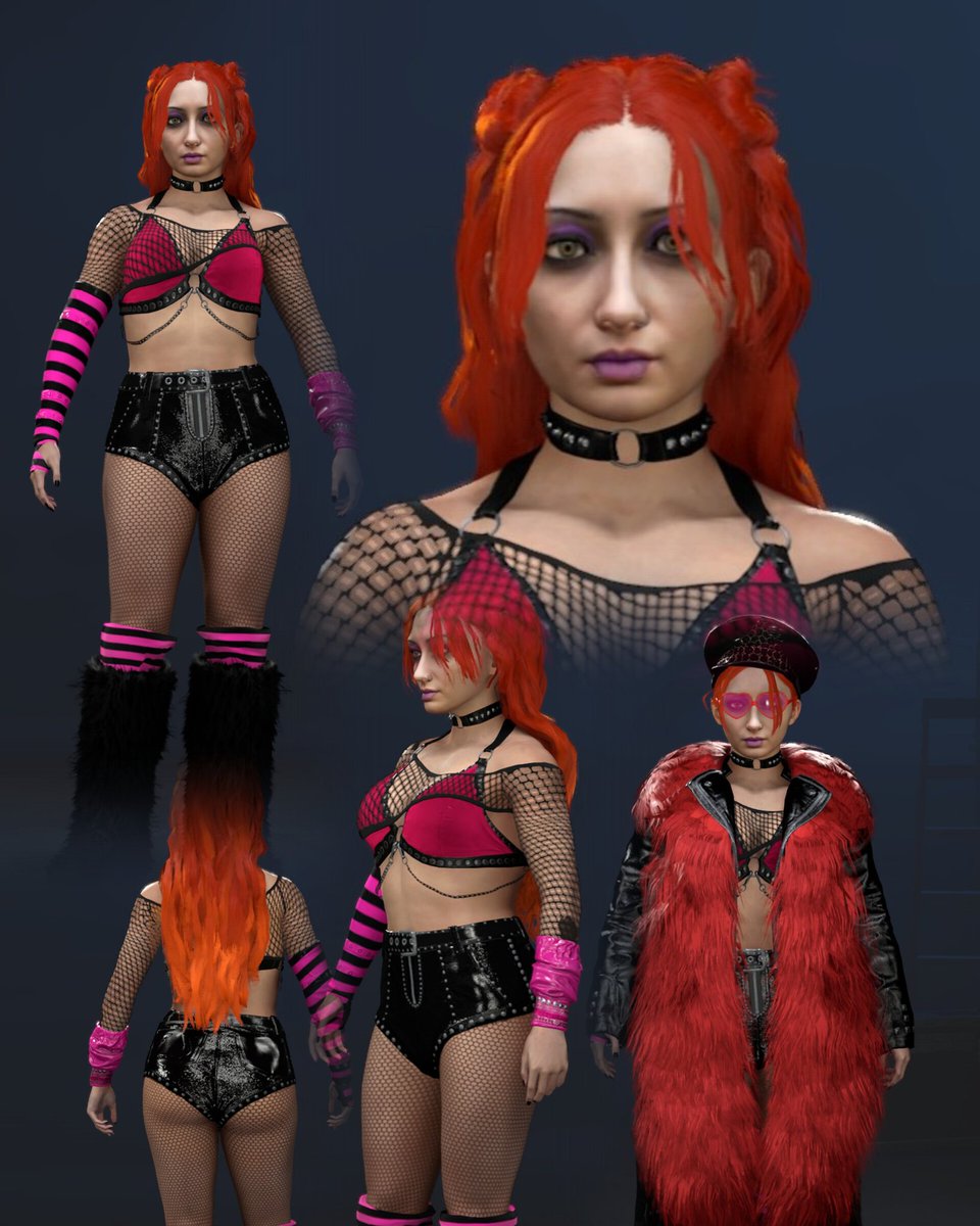 coreyahouse's tweet photo. Community Creations - @HellsFavoritePK update!

Updated face, &amp; 2nd attire inspired by some of Priscilla's recent looks.

• Custom lavender attire + entrance gear
• New hot pink attire + entrance gear
• Updated face texture and makeup

#priscillakelly #WWE2K26  #CAWmunity https://t.co/a0nqos9cxQ