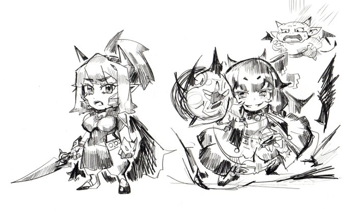 りはびりに手癖でらくがきしている 