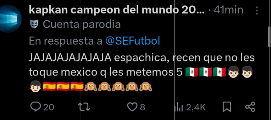 Nanosecso's tweet photo. Pero porque se llena las respuestas de panchos tocando los huevos en un partido que podría haber jugado yo con mis 87 kg de panza? https://t.co/W8x1G5Qncv