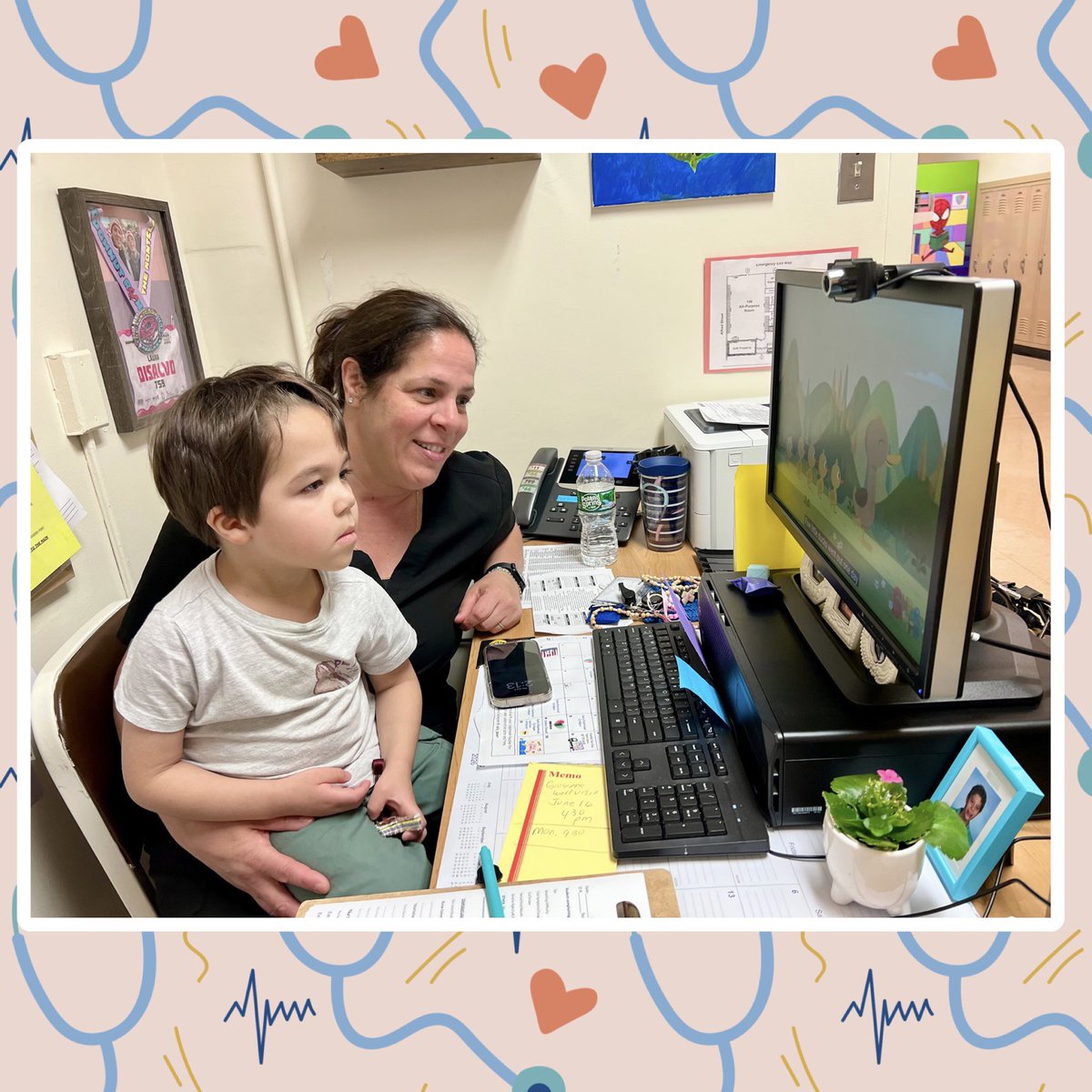 cela_speer's tweet photo. Nurse Laura loves spending time with our preschoolers.  As a result, students come to Nurse Laura not only for medical reasons but also when they want some quality time with her.  It’s beautiful to see how the staff at Speer truly love children!❤️ @CliftonSupt https://t.co/nC3EVrd5ou