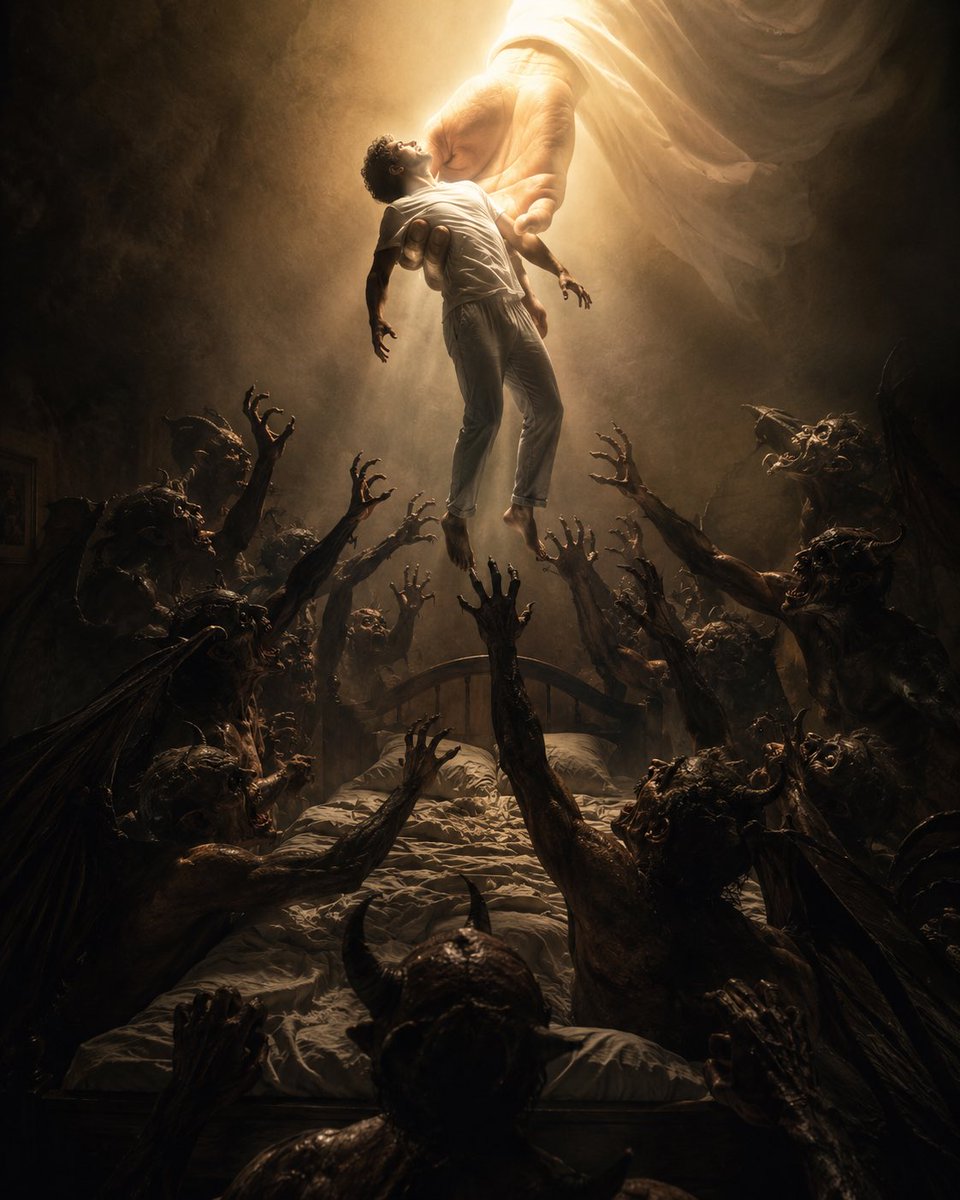 Mindseye333's tweet photo. An ai image generation of an actual out of body experience I had. 

You just need to call on Jesus. https://t.co/MsAp3BmgB3