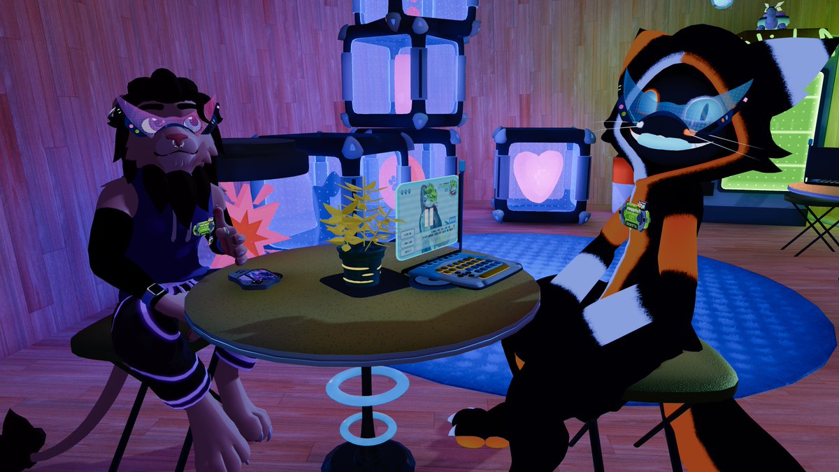 FurHappens's tweet photo. having fun with besties during furality 💙💜

#vrchat #FuralityUltra https://t.co/yiZPTqJQxI