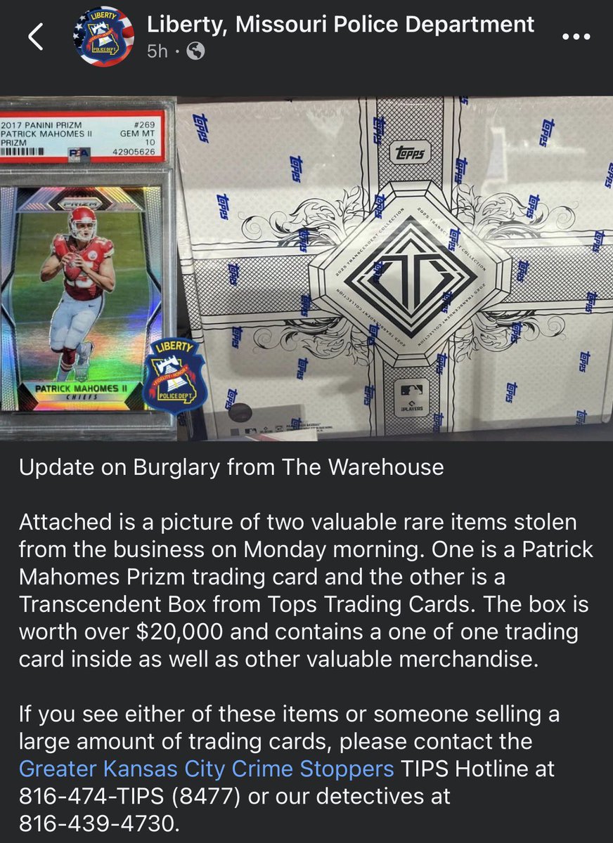 ClearlyHunter's tweet photo. @WaxMetrix @COMEDIANGAMBLER @CardPurchaser Also you claim they “walked by expensive stuff” but they literally stole a box of Transcendent… https://t.co/Oy0tXNvLG9