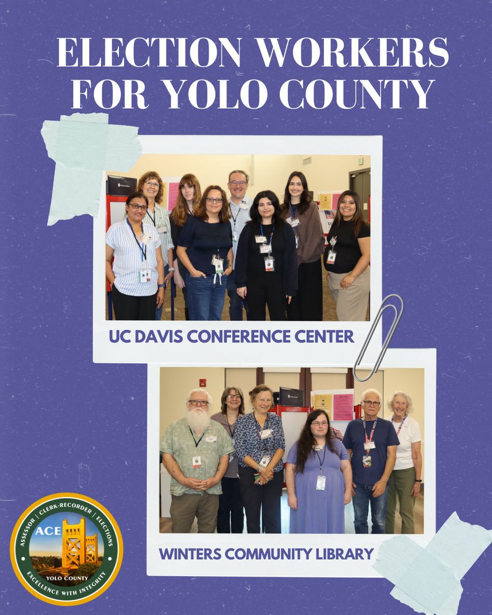 YoloCoACE's tweet photo. APPRECIATION POST FOR OUR YOLO COUNTY ELECTION WORKERS! 🗳👏. From setting up the Vote Centers, to assisting voters, managing long hours, and maintaining the integrity of the election, their commitment is truly invaluable.  
#DirectPrimary #Election2026 #Pollworkers #YoloCounty https://t.co/uKvvZhxWle