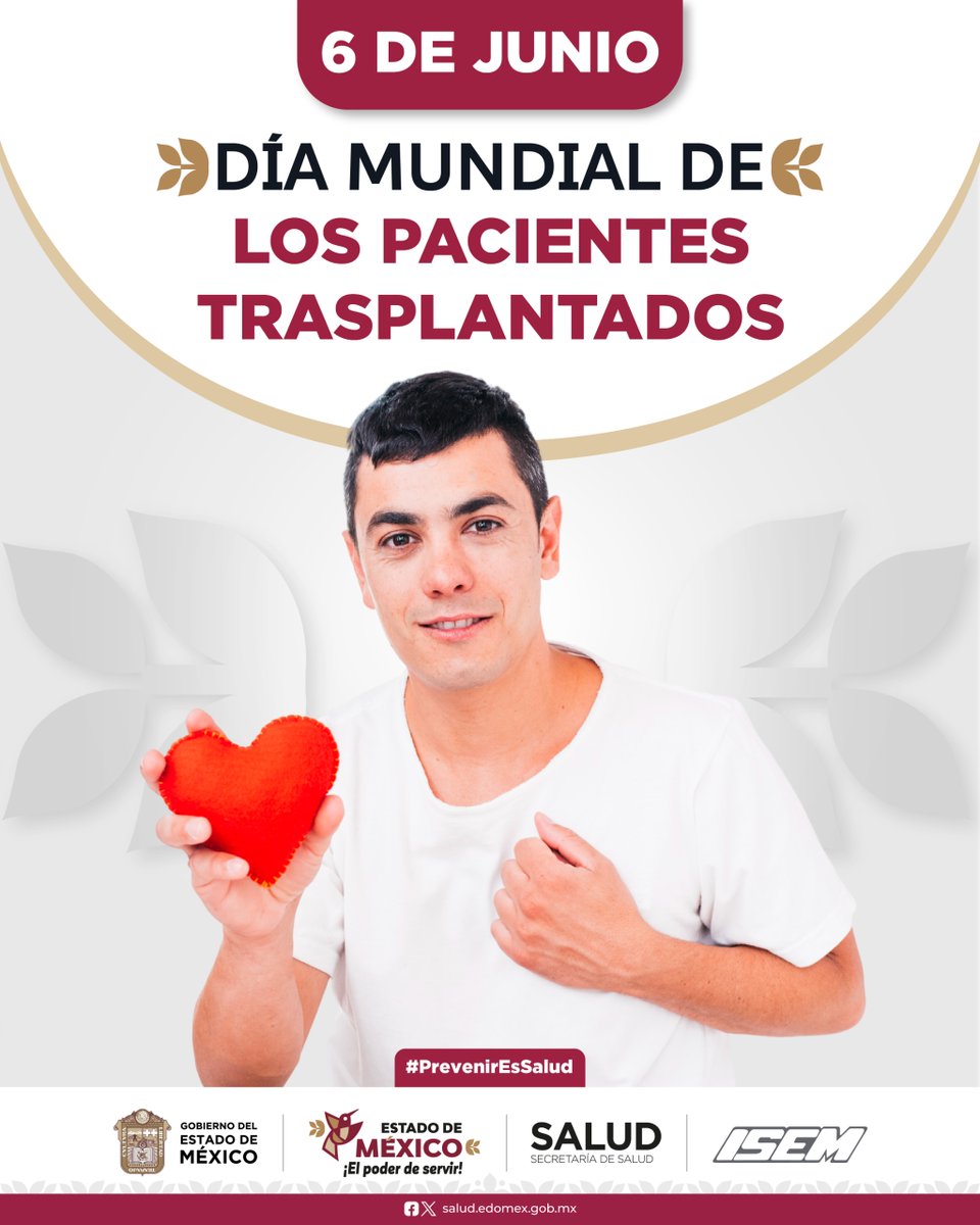 SaludEdomex's tweet photo. #06Junio | Fomentemos una cultura de donación de órganos y tejidos y demos una oportunidad de vida a pacientes en espera de seguir viviendo y mejorar su calidad de vida.
#DonarSalvaVidas https://t.co/BfWoKaKG0G