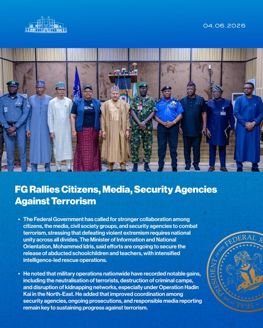 khanfag_101's tweet photo. FG Rallies Citizens, Media, Security Agencies Against Terrorism
#RenewedHopeAgenda
#PresidentTinubu
#StatehouseDigital https://t.co/YI6i0Vdiqk
